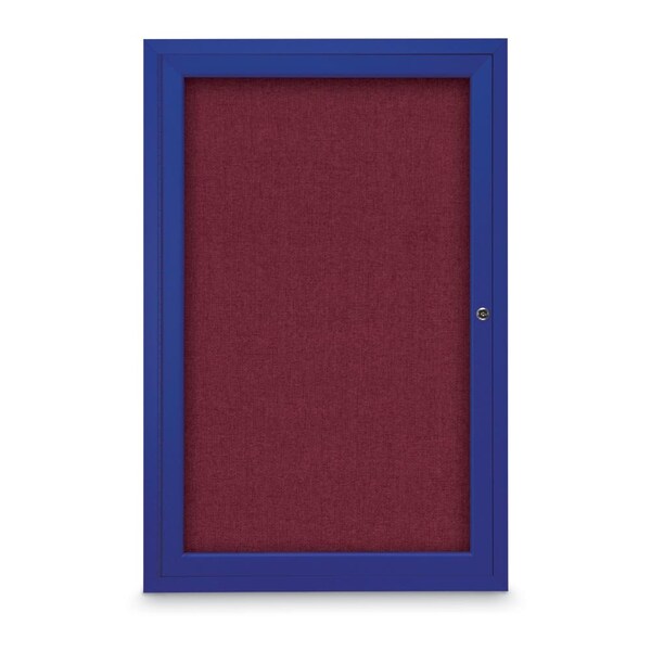 Slim Enclosed Corkboard, 18"x24", Black Alum Frame/Black